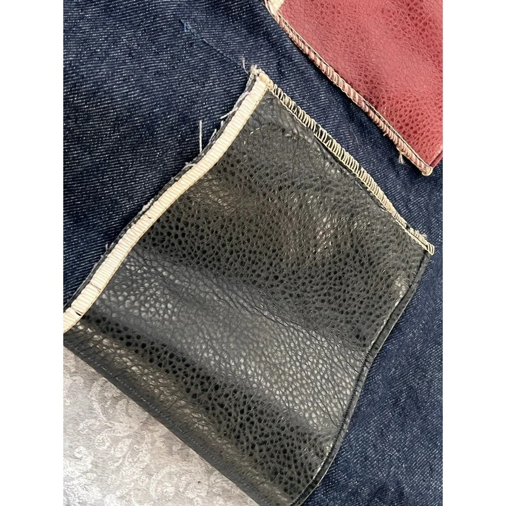Vintage Handmade Denim & Leather Patchwork Festival Apron